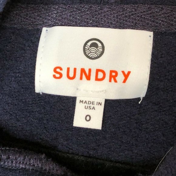 Sundry Anthropologie Size XS 0 Heart Patch Hoodie Pullover in Blue Sweatshirt - Picture 7 of 11